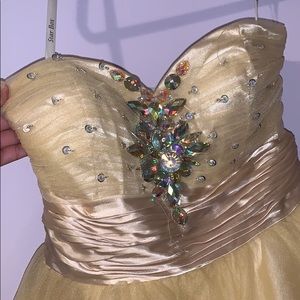 Strappless Yellow Homecoming dress